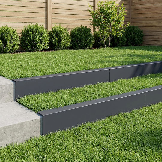 Garden Bed Edging 10 Pcs 100 X 20 X 15 Cm Steel 8012981 Anthracite