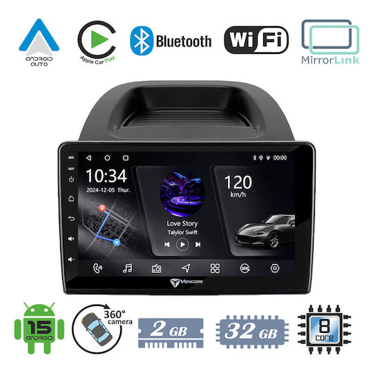 Vencore 3236-10006-0279b Android-Multimedia-Display 15 10,1" Px5s Octa-Core 2 GB/32 GB IPS-Frontblende CarPlay Android Auto 360°-Kameraunterstützung Ford EcoSport 2018–2020 – Schwarz 3236-10006-0279b