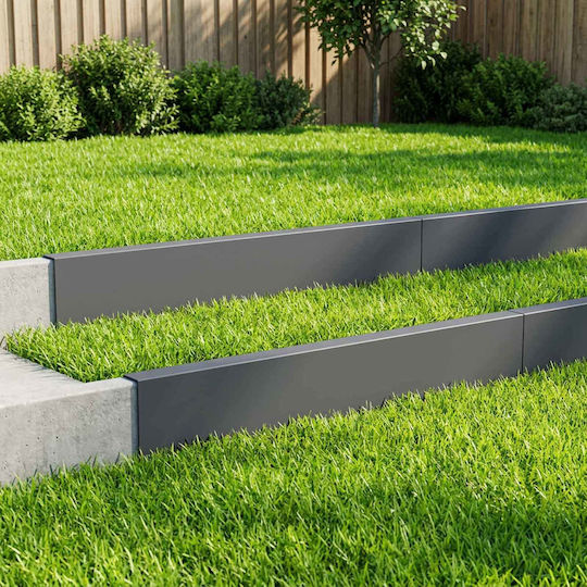 Garden Border Edging 10 Pcs 100 x 5 x 15 cm Steel Anthracite 8012939 Anthracite