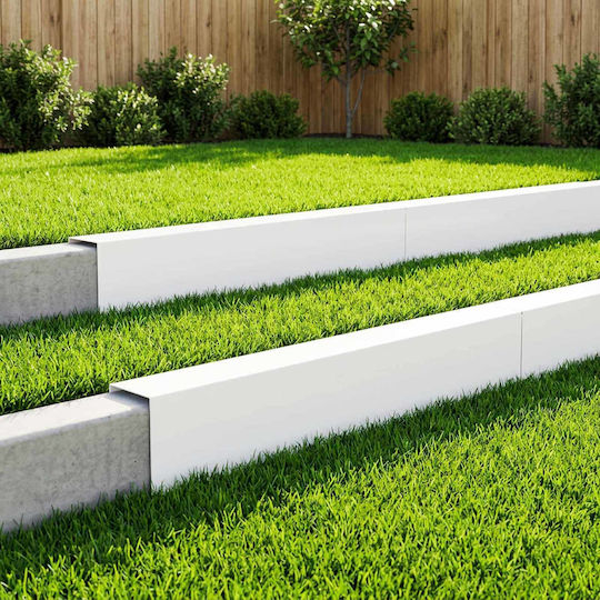 Garden Cover Profiles 10 Pcs 100 x 15 x 15 cm Steel White 8012965 White