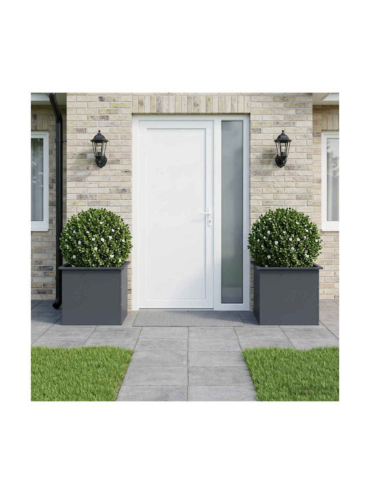 vidaXL Set of 2 Metal Planter Boxes in Anthracite