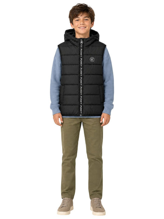 Funky Kids' Quilted Sleeveless Short Hooded Jac...