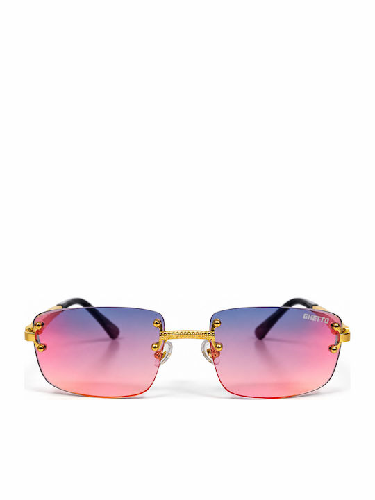 Unisex Γυαλιά Ηλίου με Μεταλλικό Σκελετό Gold / Pink Blue Ντεγκραντέ