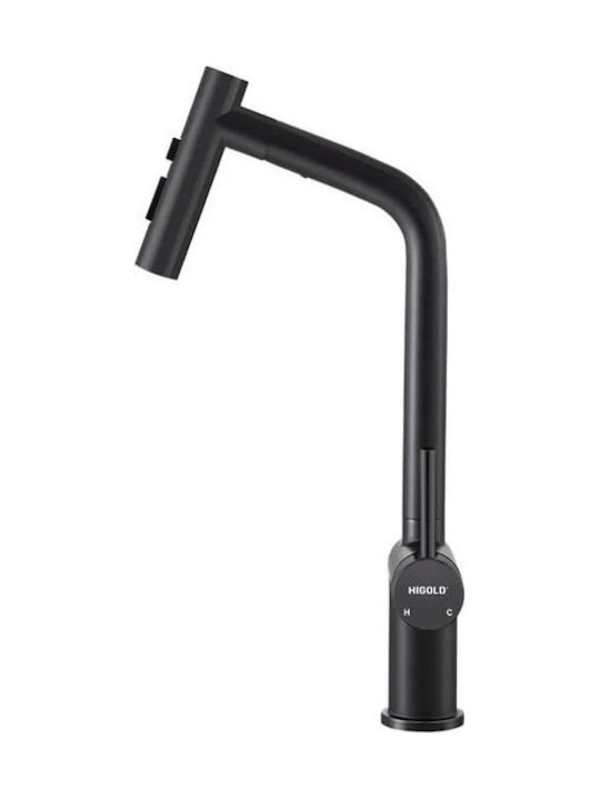 Higold Countertop Kitchen Faucet with Pull-Out Spray Black