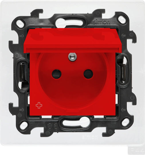 Kontakt-Simon Single External Power Socket with Red Cover
