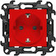 Kontakt-Simon Single Recessed Power Socket Red