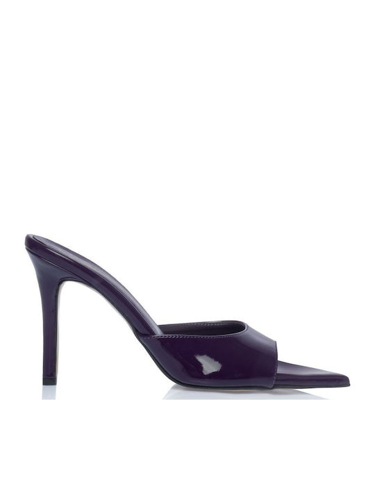 Sante Mules aus Lackleder mit Hohem Absatz in Lila