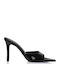 Mules Aus Lackleder mit Hohem Absatz in Schwarz