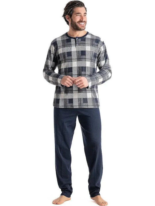 Relax Anatomic Winter Checked Men's Blue Pyjama Top