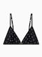 Emporio Armani Бюстие без банели на точки Ew004784af25583 Черно блестящо