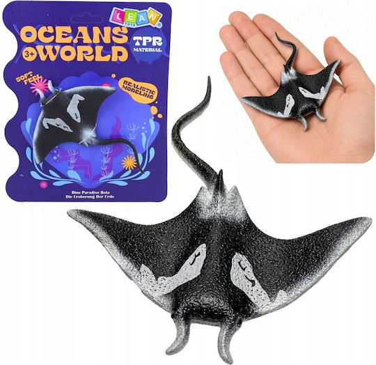Leantoys Figure Rubber Fish Stingray Stretchy Realistic Ocean Fish 13cm
