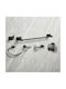 Set Accesorii de Baie Montat pe Perete din Sticlă Gri 6 Bucăți