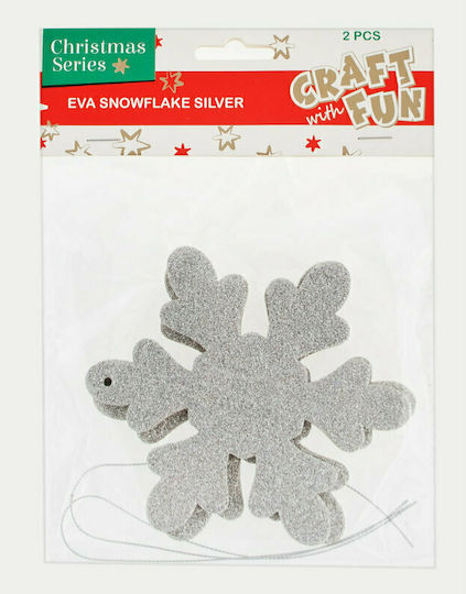 Craft with Fun Christmas Decorative Element for DIY Crafts Silver 2 Pieces