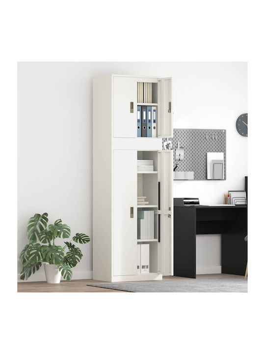 Büroschrank aus Metall und Glas mit Schloss 60x...