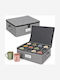 Relaxdays Fabric Storage Box with Lid Grey 2 Pieces