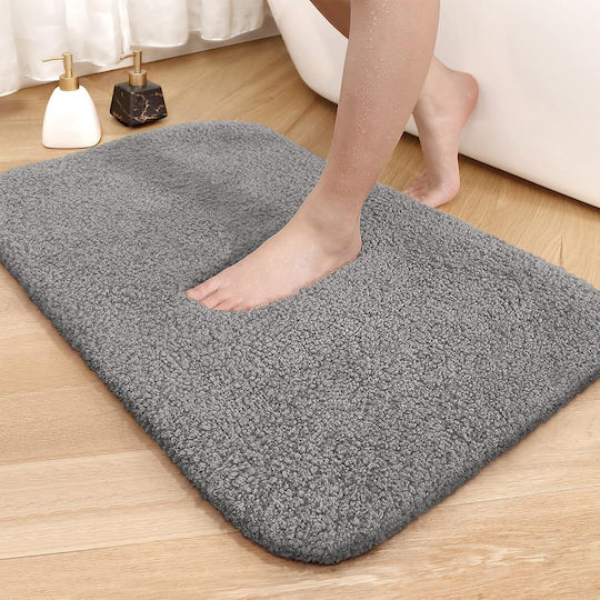 Color&Geometry Πατάκι Μπάνιου Microfiber B087LV71H7 Gray 50x80εκ.