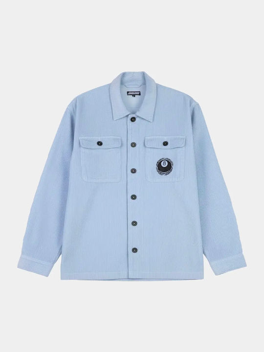 Long Sleeve Corduroy Shirt in Regular Fit Ice Blue