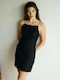 Summer Mini Evening Dress with Lace Black