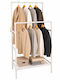 Relaxdays White Metal Floor Clothes Rack 85x46x157cm