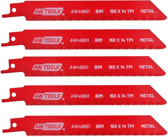 AWTools Λάμες για Μέταλλο 150mm 5τμχ