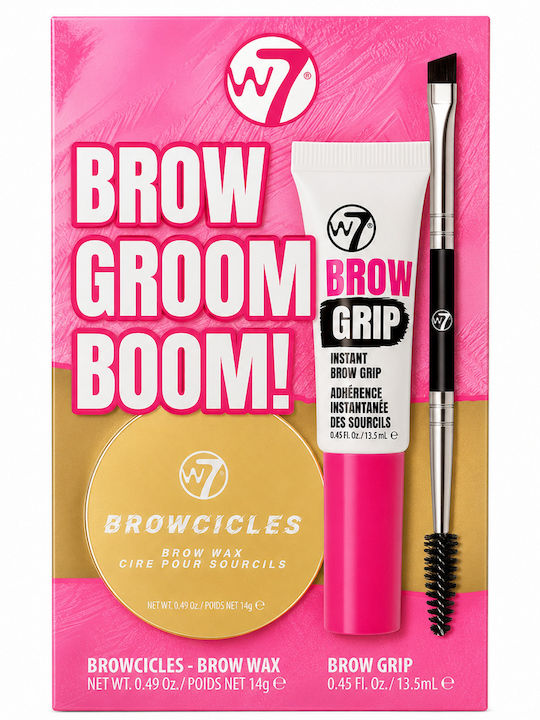 W7 Cosmetics Brow Groom Boom Σετ Μακιγιάζ για τα Φρύδια 3τμχ