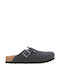 Birkenstock Boston Leoi Ανδρικά Δερμάτινα Σαμπό Μαύρα