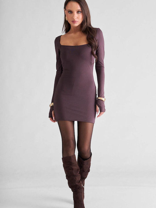 Decoro Mini Dark Brown Dress