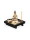 Relaxdays Buddha Decorativ din Lemn 11.5x12.5x12.5cm