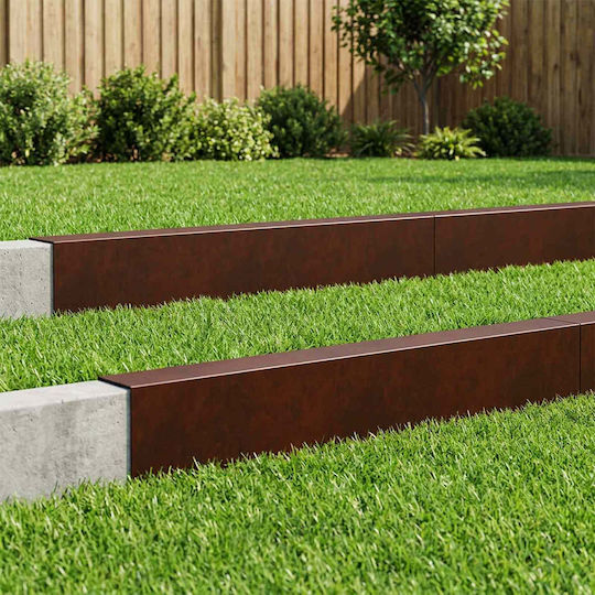 Garden Covering Profiles 10 Pcs 100 x 15 x 15 cm 8012975 Rusty