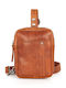 Leather Men's Sling Bag Tabac Brown