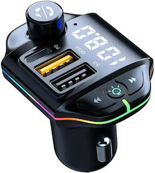 Ezra Ztb-a10 FM-Transmitter & Schnellladegerät fürs Auto Bluetooth 5.0 20 W USB-C PD RGB-Beleuchtung Schwarz