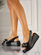 Erley Schwarze Damen-Sommerplateaus