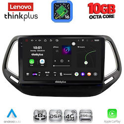 Lenovo Auto-Audiosystem für BMW X2 / X6 Jeep Compass 2016–2021 mit Klima (Bluetooth/USB/WiFi/GPS/Apple CarPlay/Android Auto) mit 10" Touchscreen
