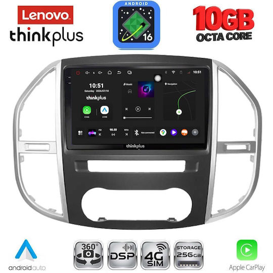 Lenovo Auto-Audiosystem für Mercedes-Benz Vito / Viano BMW X2 / X6 2015–2024 (Bluetooth/USB/WiFi/GPS/Apple CarPlay/Android Auto) mit 10-Zoll-Touchscreen
