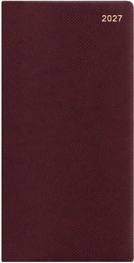 Letts Legacy Slim Agendă Săptămânală 2027 Burgundy 9x17 cm