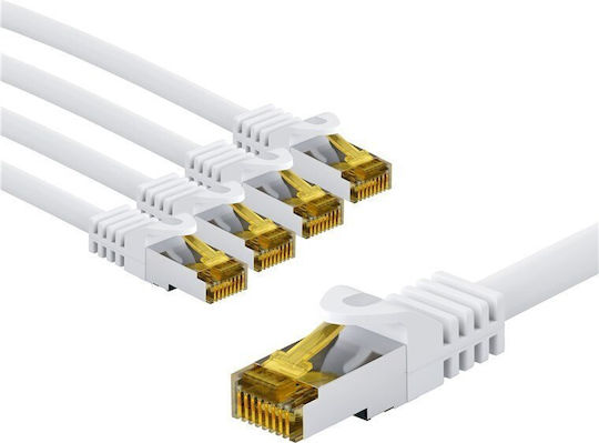 Goobay S/FTP Кат. 6а (Gigabit) Мрежов Ethernet Кабел 5 м Бял 5 бр.