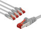 Goobay S/FTP Cat.6 (Gigabit) Ethernet Network Cable 1m Grey 5 Pieces