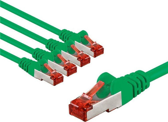 Goobay S/FTP Кат. 6 (Gigabit) Ethernet Мрежов Кабел 2 m Зелен 5 бр.