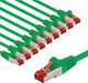 Goobay S/FTP Cat.6 (Gigabit) Καλώδιο Δικτύου Ethernet 2m Πράσινο 10τμχ