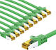Goobay S/FTP Cat.6a (Gigabit) Ethernet Network Cable 1m Green 10 pcs