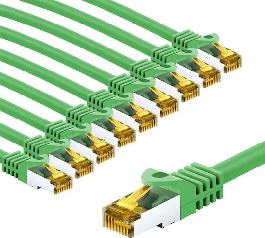 Goobay S/FTP Cat.6a (Gigabit) Ethernet Network Cable 1m Green 10 pcs