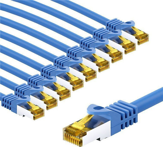 Goobay S/FTP Cat.6a (Gigabit) Мрежов Ethernet Кабел 3 м Син 10 бр.
