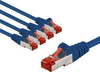 Goobay S/FTP Кат. 6 (Gigabit) Ethernet Мрежов Кабел 3 m Син 5 бр