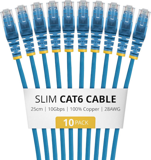 StarTech U/UTP Cat.6 (Gigabit) Ethernet Network Cable 0.25m Blue