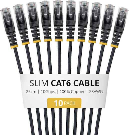 StarTech U/UTP Cat.6 (Gigabit) Καλώδιο Δικτύου Ethernet 0.25m Μαύρο