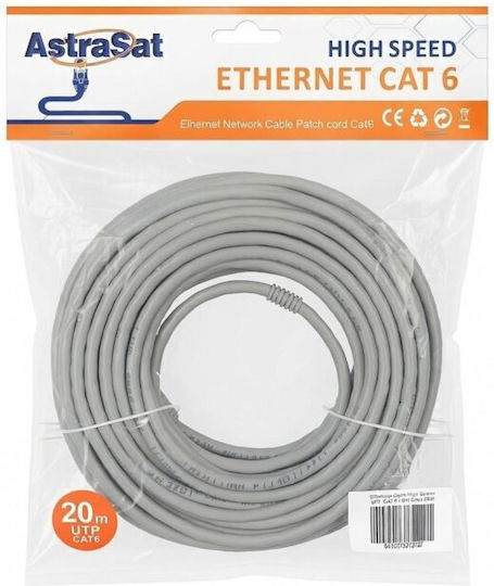 U Utp Cat.6 Gigabit Ethernet Network Cable 20m Gray