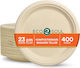 Eco-friendly Disposable Paper Plates 400 Pieces Beige 25 Cm Dishes