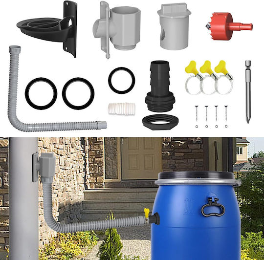 Rainwater Gutter Collector 70-100mm Set Durable 1m Hose