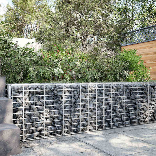 vidaXL Steel Gabion Basket for Garden Fencing 50x50x50 cm Silver