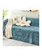 SpitiBazaar Chenille Light Blue Throws Set 3 Pcs